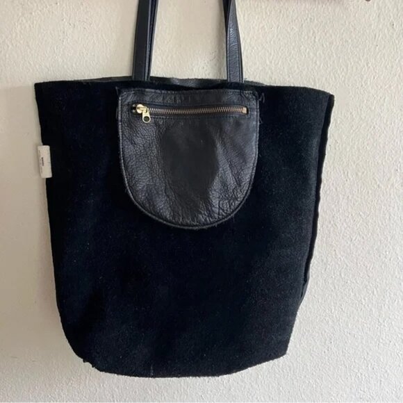 BAGGU Black Leather Basic Tote Bag - Picture 9 of 10